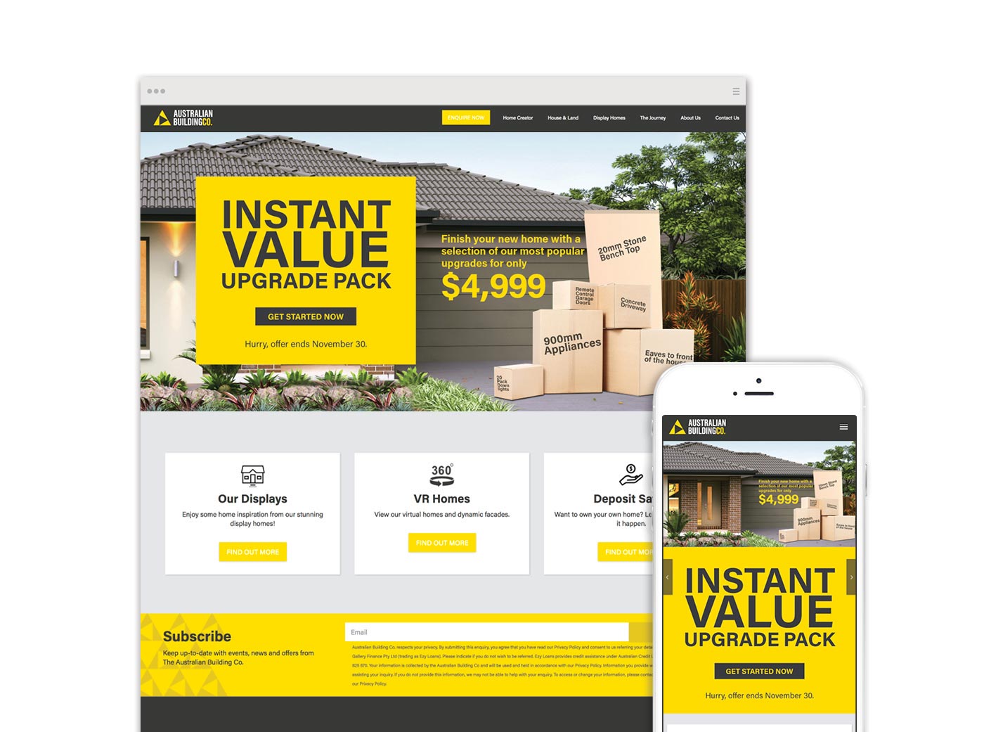 Australian Building Company - Website approach: get the information you need without jumping all the hurdles and hoops.